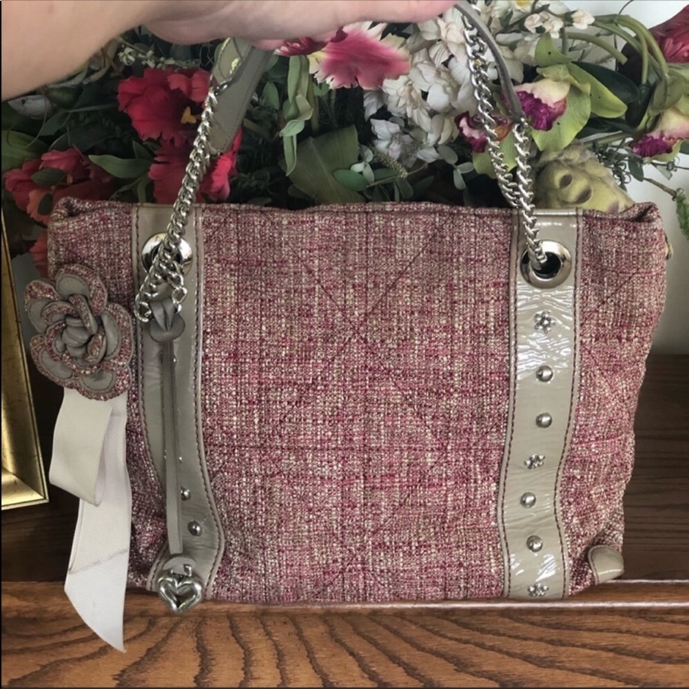 Brighton 🌸pink Josette🌸tweed quilted tote purse